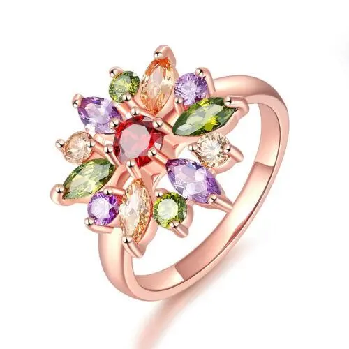 Rose gold flower-shaped ring