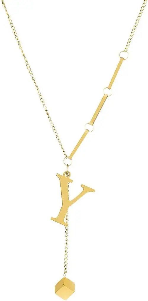 Gold Letter Pendant Necklace