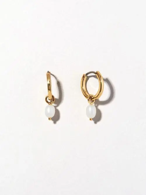 Gold-Plated Pearl Earrings