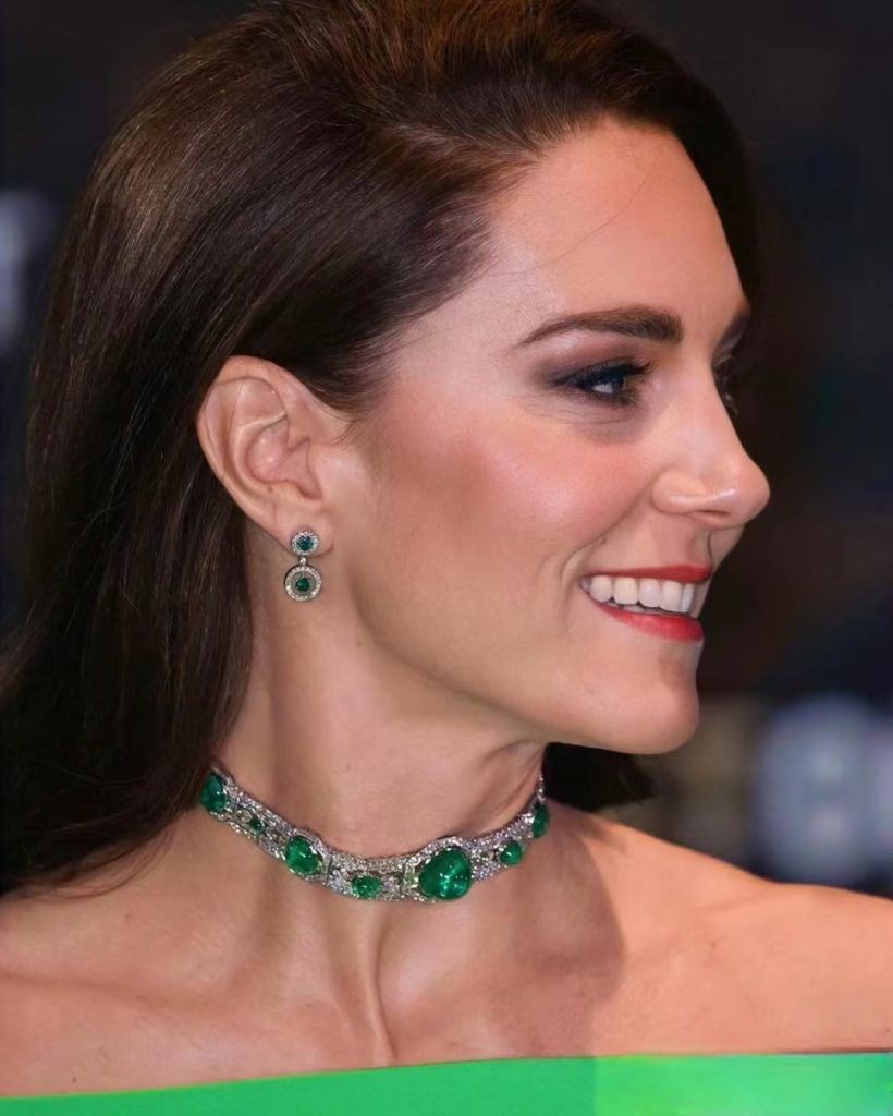 Kate Middleton with emerald choker at Earthshot Prize